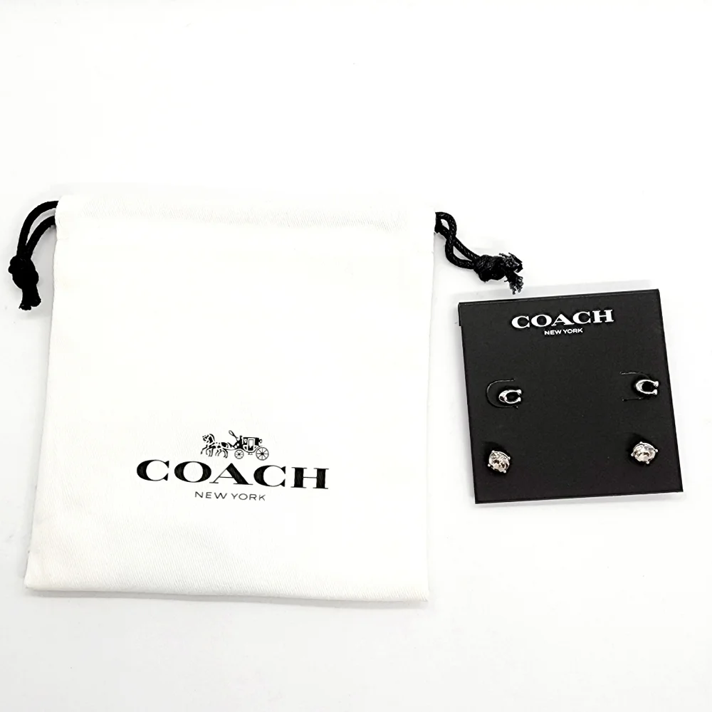 Coach Signature C & Stone Stud Earrings Set - Picture 2 of 3